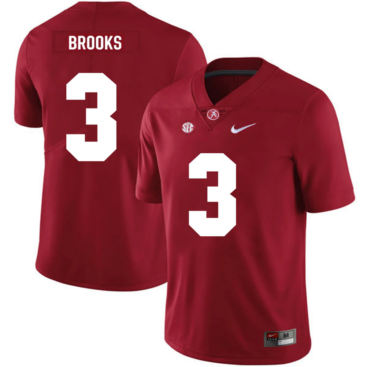 Men's #3 Lotzeir Brooks Alabama Crimson Tide College Football Jersey