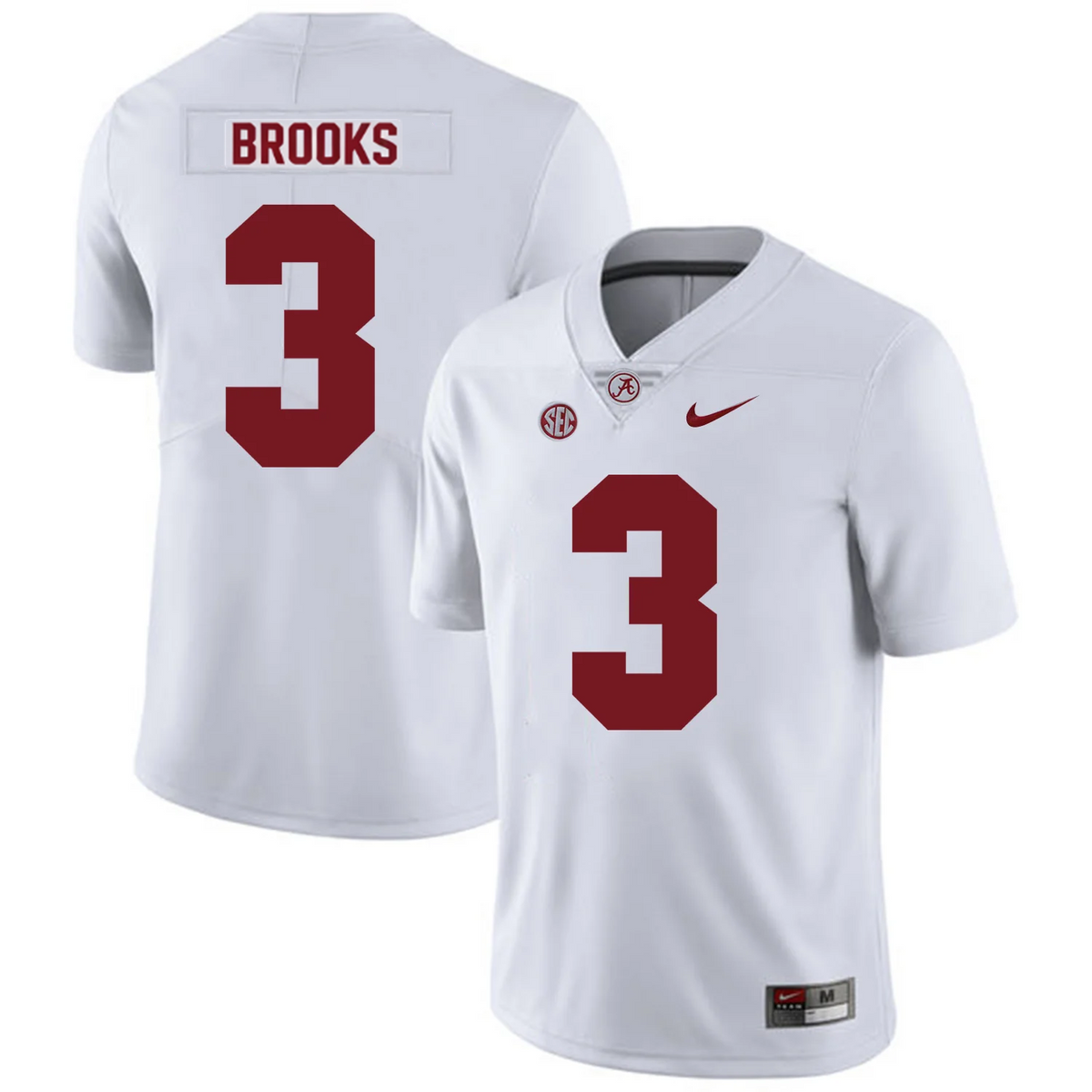 Men's #3 Lotzeir Brooks Alabama Crimson Tide College Football Jersey