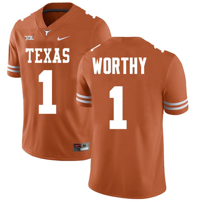 Texas Longhorns #1 Xavier Worthy College Football Jersey