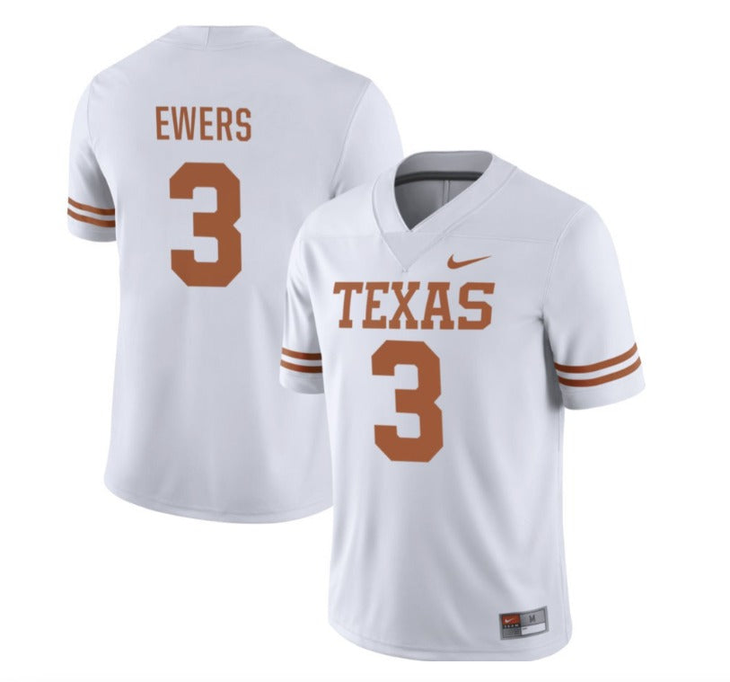 Texas Longhorns #3 Quinn Ewers College Football Jersey