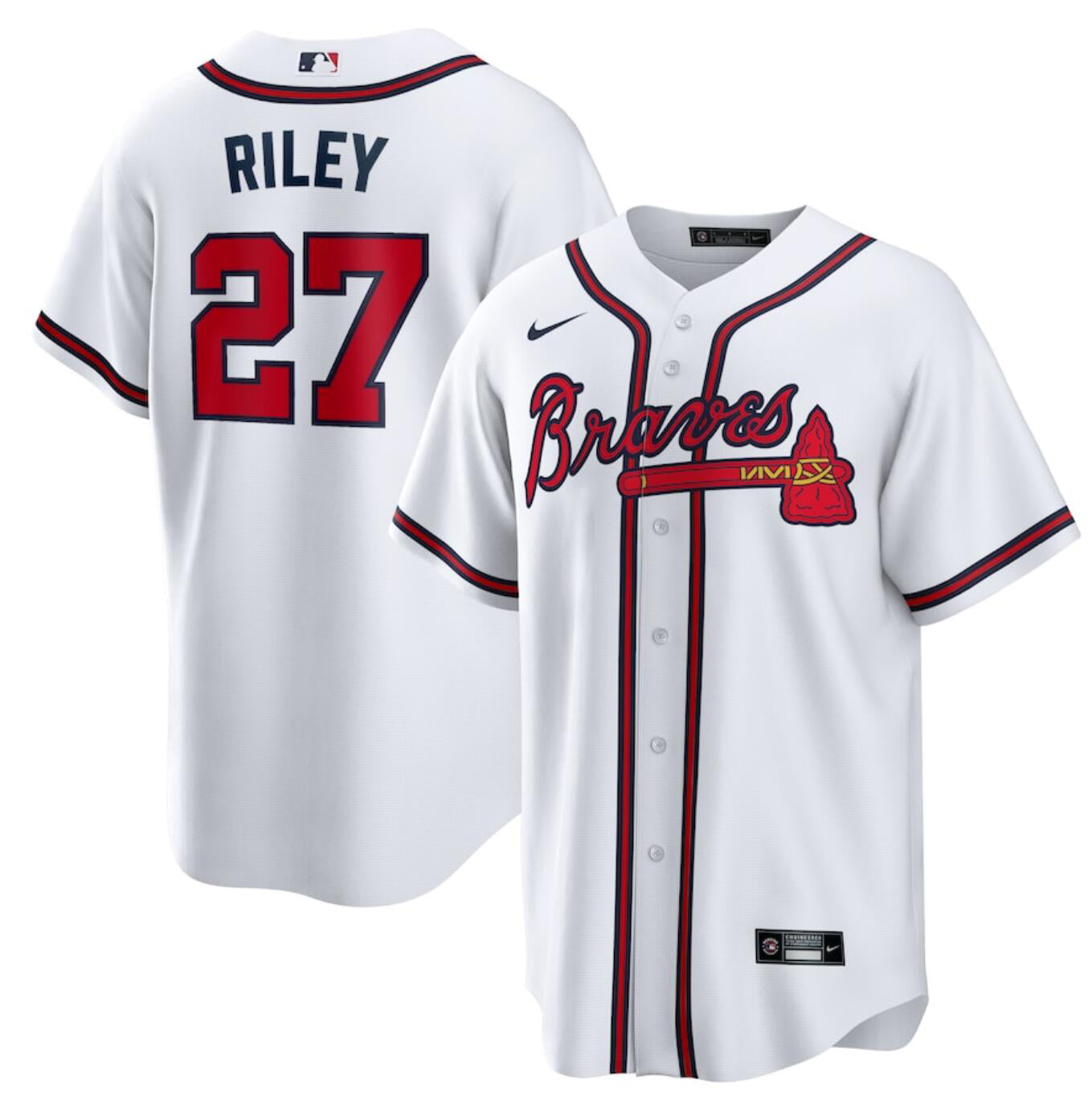 Men's Atlanta Braves #27 Austin Riley Baseball Jersey