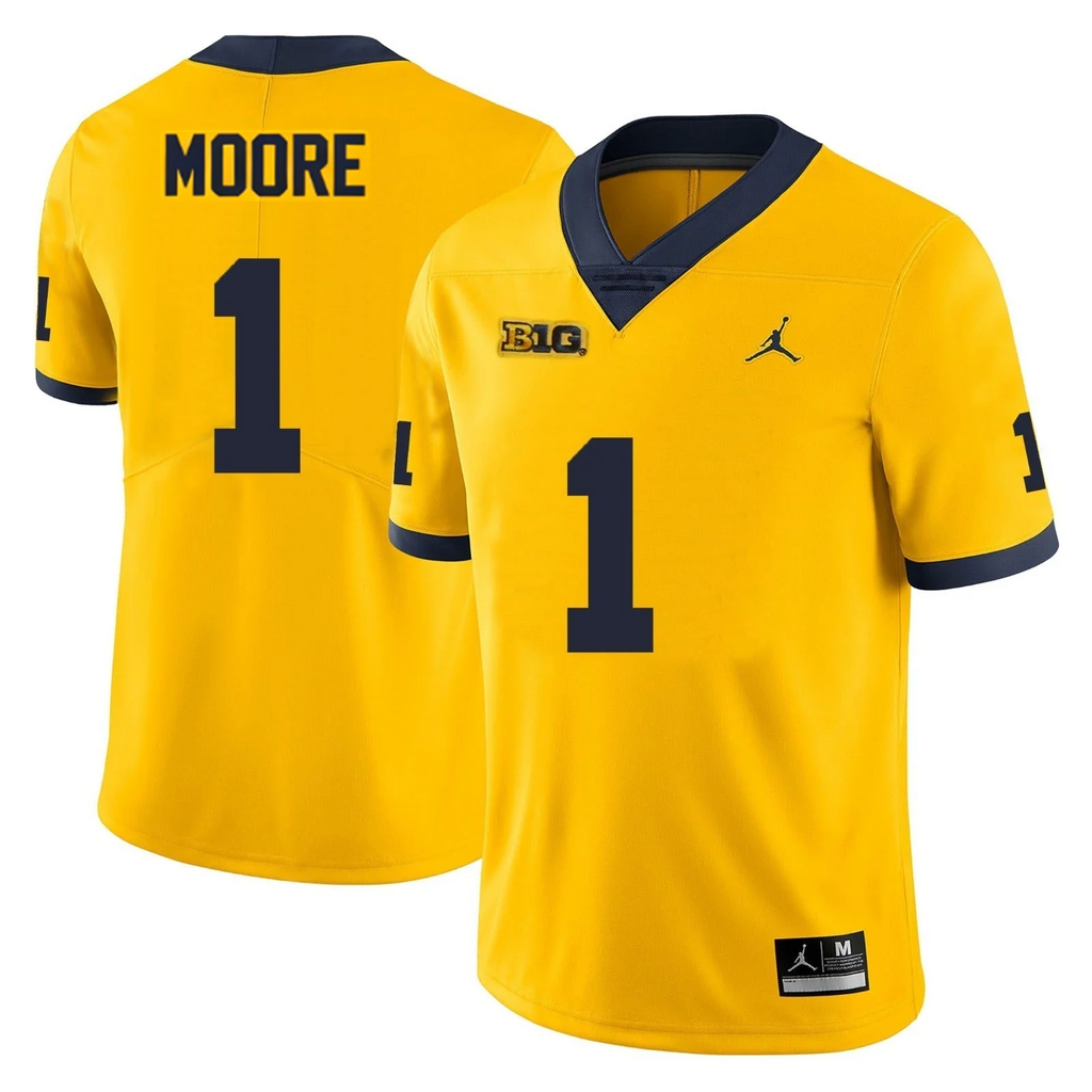 Men's #1 Rod Moore Michigan Wolverines College Football Jersey