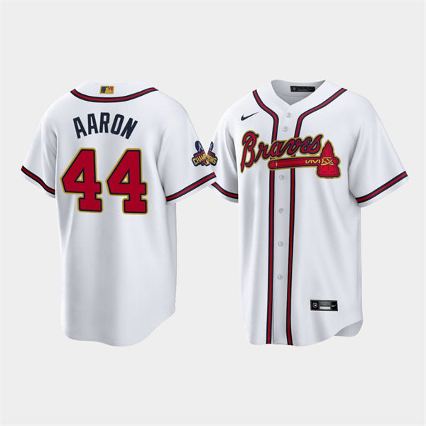 Men's Atlanta Braves #44 Hank Aaron Baseball Jersey