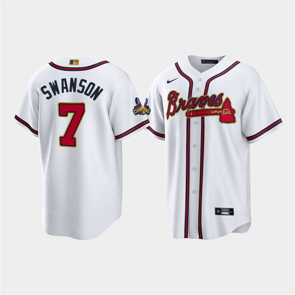 Men's Atlanta Braves #7 Dansby Swanson Baseball Jersey