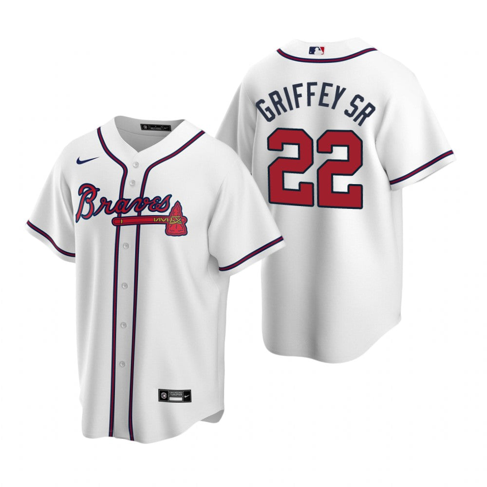 Men's Atlanta Braves #22 Ken Griffey Sr. Baseball Jersey