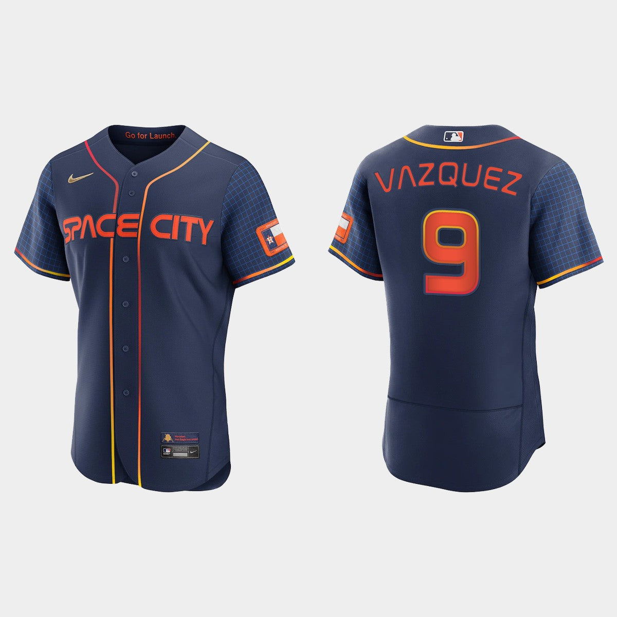 Men's Houston Astros #9 Christian Vazquez Baseball Jersey