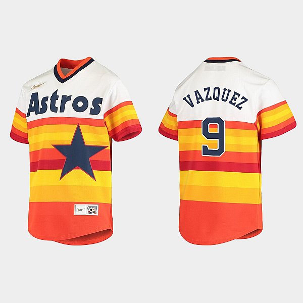 Men's Houston Astros #9 Christian Vazquez Baseball Jersey