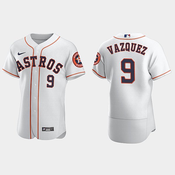 Men's Houston Astros #9 Christian Vazquez Baseball Jersey