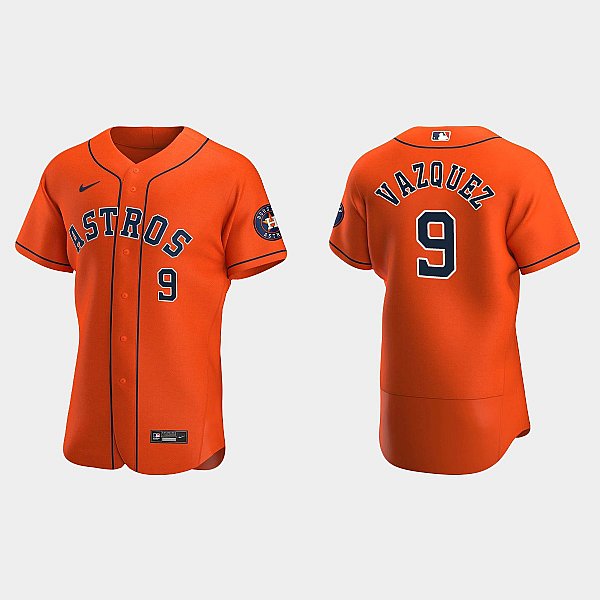 Men's Houston Astros #9 Christian Vazquez Baseball Jersey