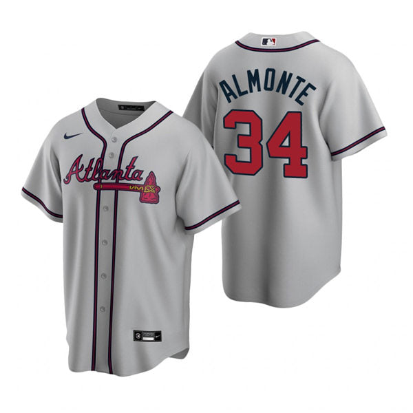 Men's Atlanta Braves #34 Abraham Almonte Baseball Jersey