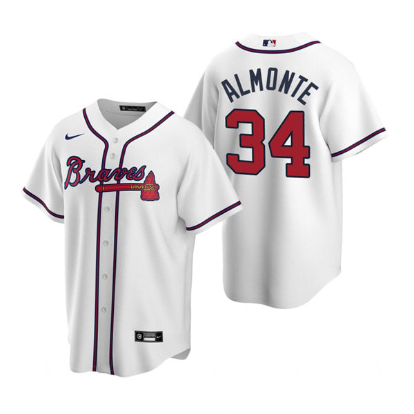 Men's Atlanta Braves #34 Abraham Almonte Baseball Jersey