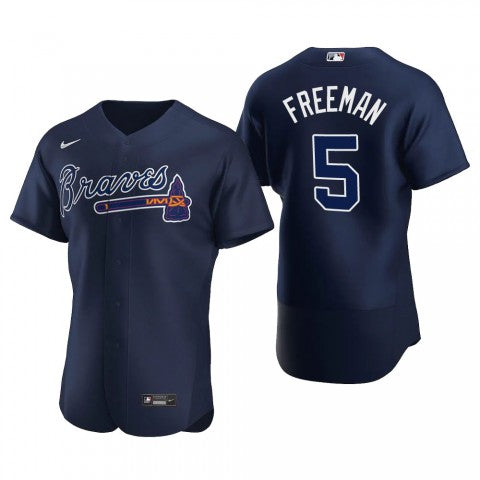 Men's Atlanta Braves #5 Freddie Freeman The Sideline Baseball Jersey