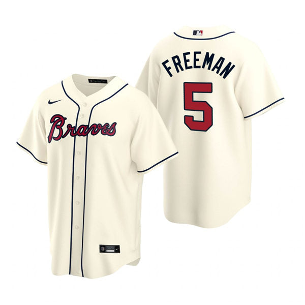 Men's Atlanta Braves #5 Freddie Freeman The Sideline Baseball Jersey