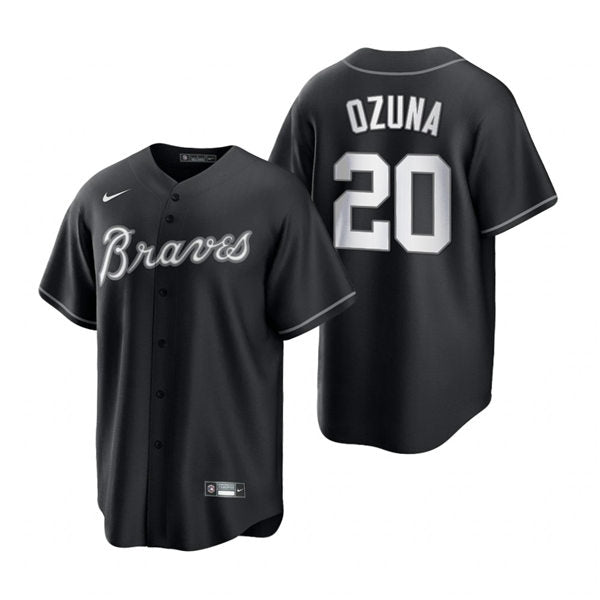 Men's Atlanta Braves #20 Marcell Ozuna Baseball Jersey