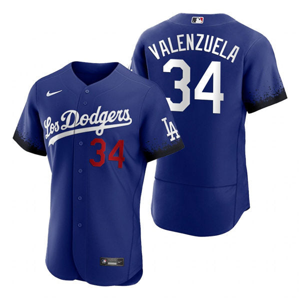 Men's Los Angeles Dodgers #34 Fernando Valenzuela Baseball Jersey