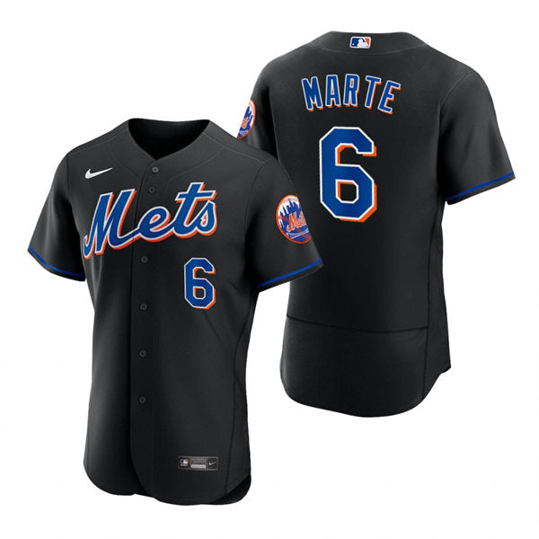 Men's New York Mets #6 Starling Marte Baseball Jersey