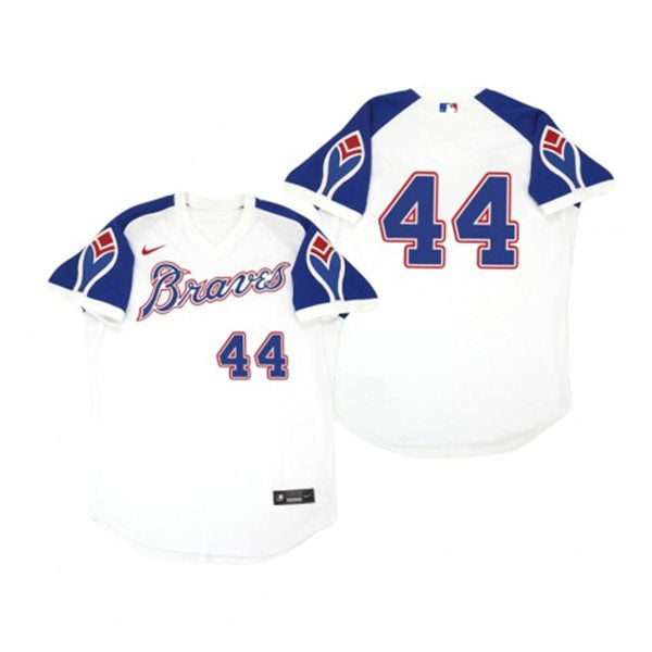 Men's Atlanta Braves #44 Hank Aaron Baseball Jersey