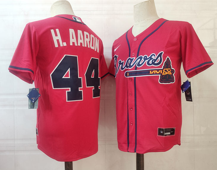 Men's Atlanta Braves #44 Hank Aaron Baseball Jersey