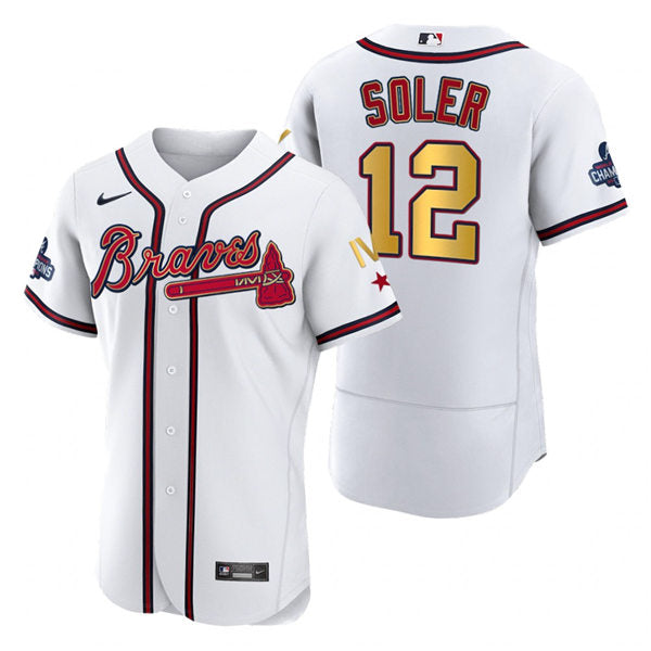 Men's Atlanta Braves #12 Jorge Soler Baseball Jersey