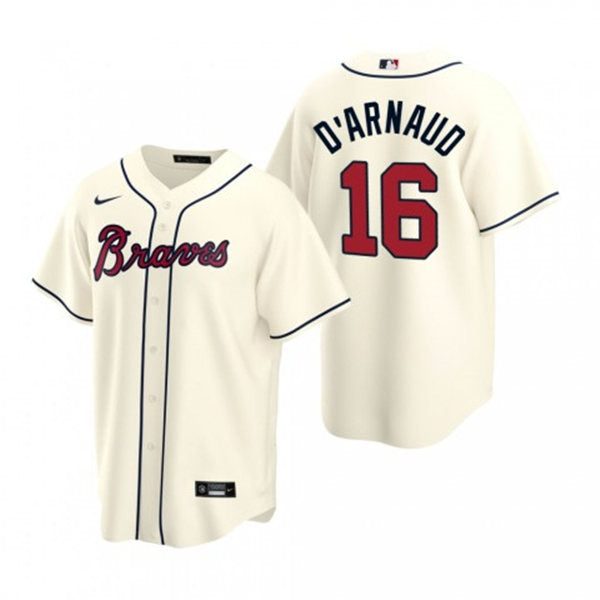 Men's Atlanta Braves #16 Travis d'Arnaud Baseball Jersey