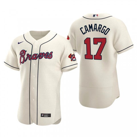 Men's Atlanta Braves #17 Johan Camargo Baseball Jersey