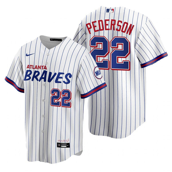 Men's Atlanta Braves #22 Joc Pederson Baseball Jersey