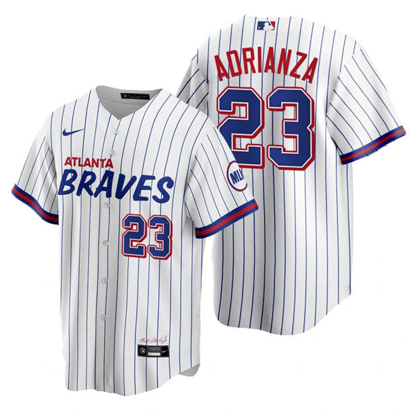 Men's Atlanta Braves #23 Ehire Adrianza  Baseball Jersey