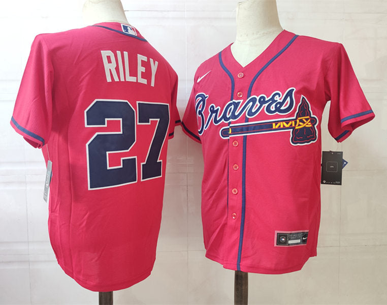 Men's Atlanta Braves #27 Austin Riley  Baseball Jersey