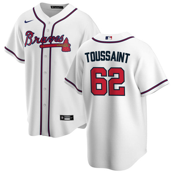 Men's Atlanta Braves #62 Touki Toussaint Baseball Jersey