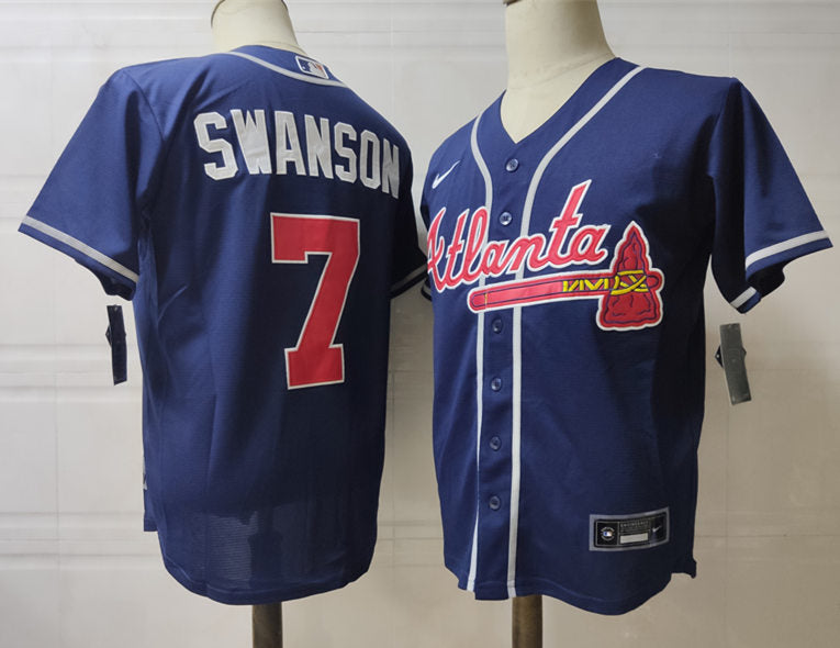 Men's Atlanta Braves #7 Dansby Swanson Baseball Jersey