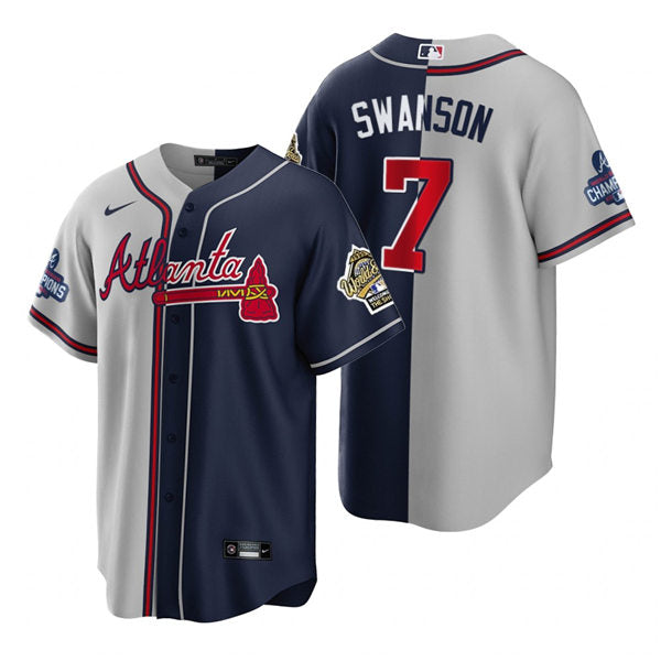 Men's Atlanta Braves #7 Dansby Swanson Baseball Jersey