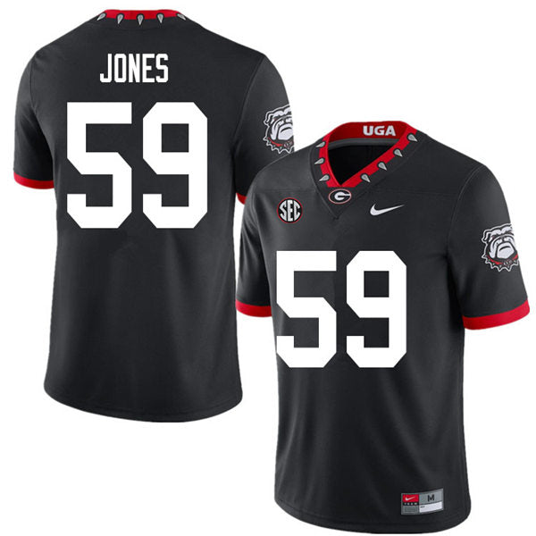 Men's Georgia Bulldogs #59 Broderick Jones Football Jersey