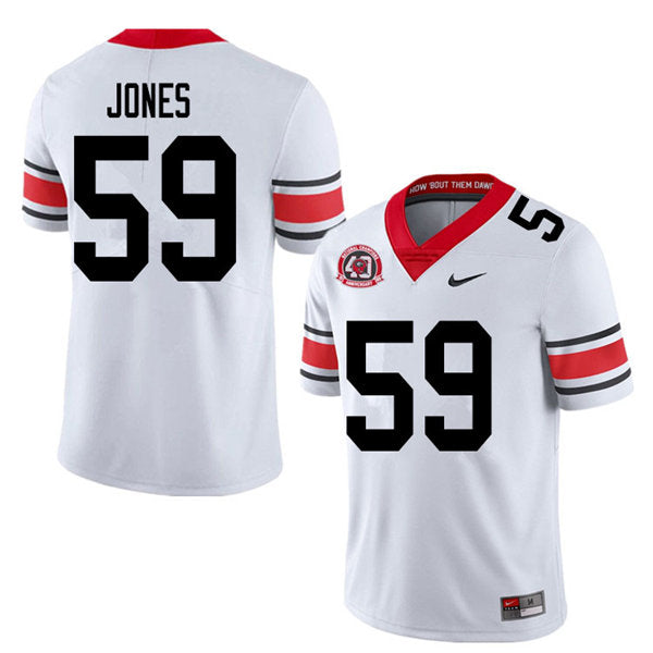 Men's Georgia Bulldogs #59 Broderick Jones Football Jersey