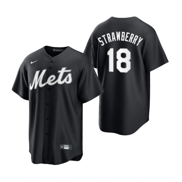 Mens New York Mets Retired Player #18 Darryl Strawberry Baseball Jersey