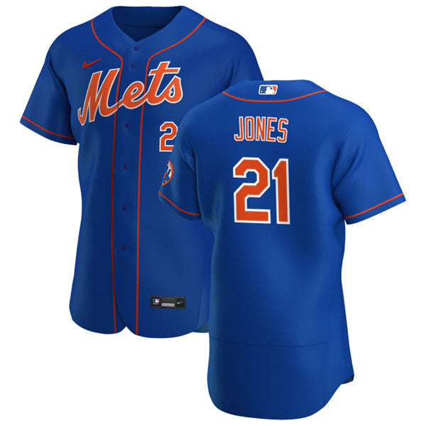 Mens New York Mets Retired Player #21 Cleon Jones Baseball Jersey