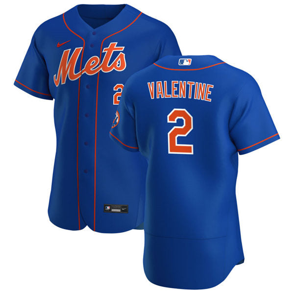 Mens New York Mets Retired Player #2 Bobby Valentine Baseball Jersey