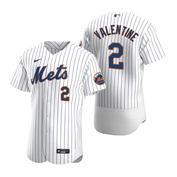 Mens New York Mets Retired Player #2 Bobby Valentine Baseball Jersey