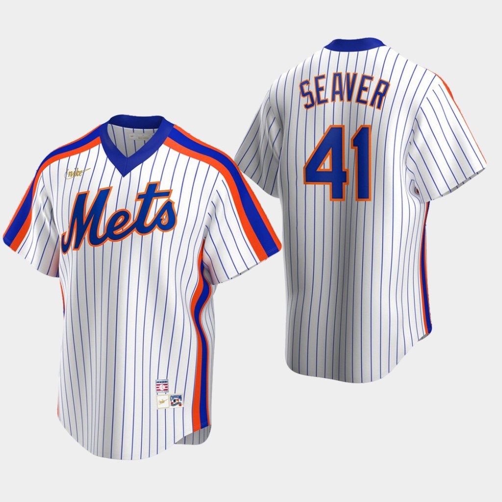 Mens New York Mets Retired Player #41 Tom Seaver Baseball Jersey