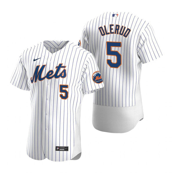 Mens New York Mets Retired Player #5 John Olerud Baseball Jersey