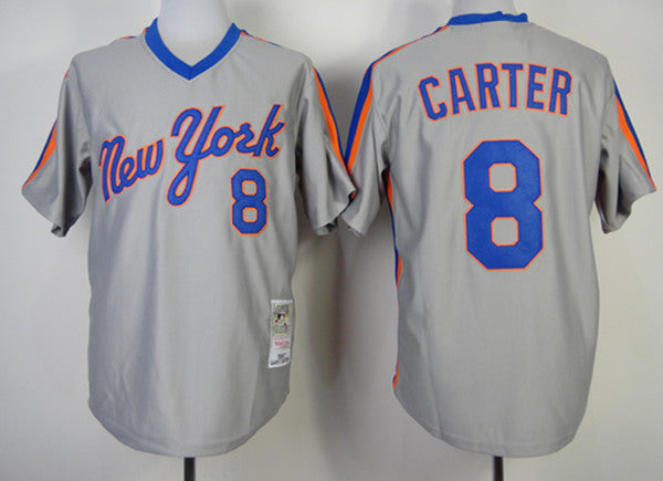 Mens New York Mets Retired Player #8 Gary Carter Baseball Jersey