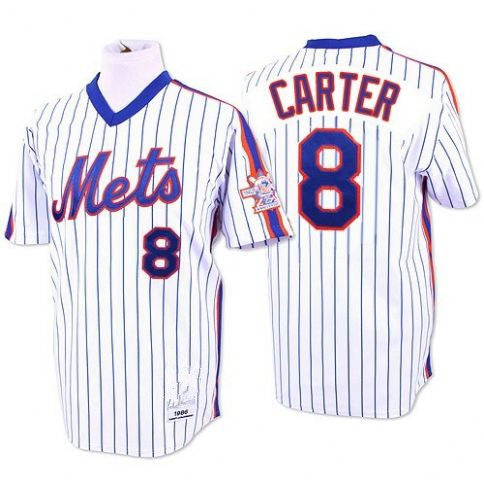 Mens New York Mets Retired Player #8 Gary Carter Baseball Jersey