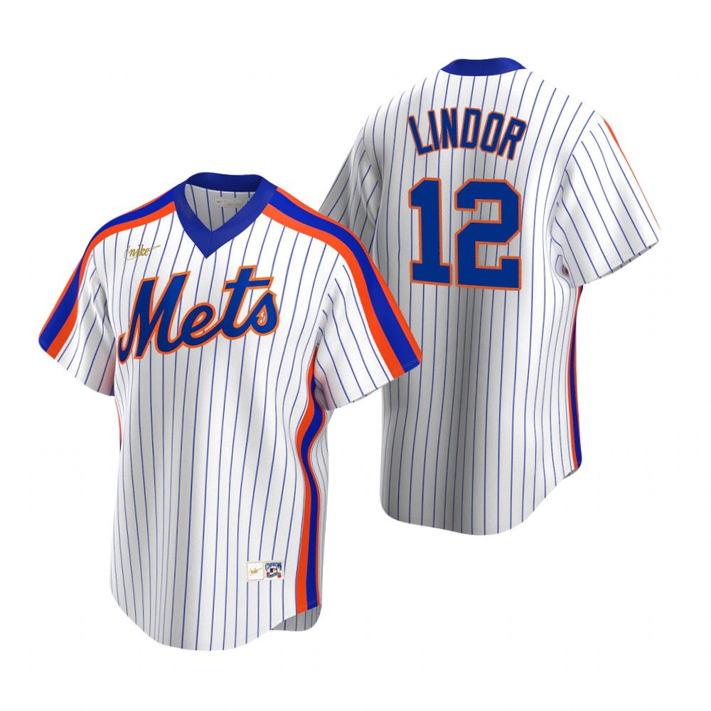 Mens New York Mets #12 Francisco Lindor Baseball Jersey