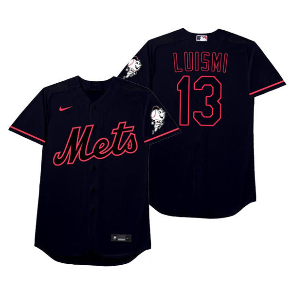 Mens New York Mets #13 Luis Guillorme Baseball Jersey