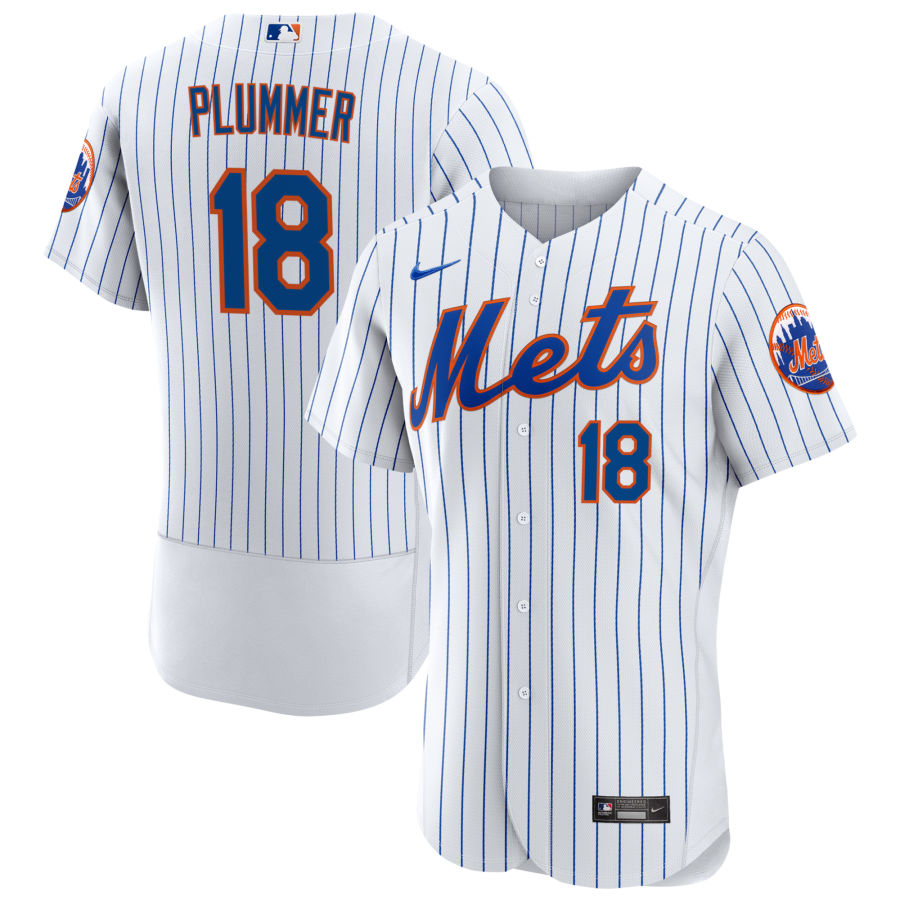 Mens New York Mets #18 Nick Plummer Baseball Jersey