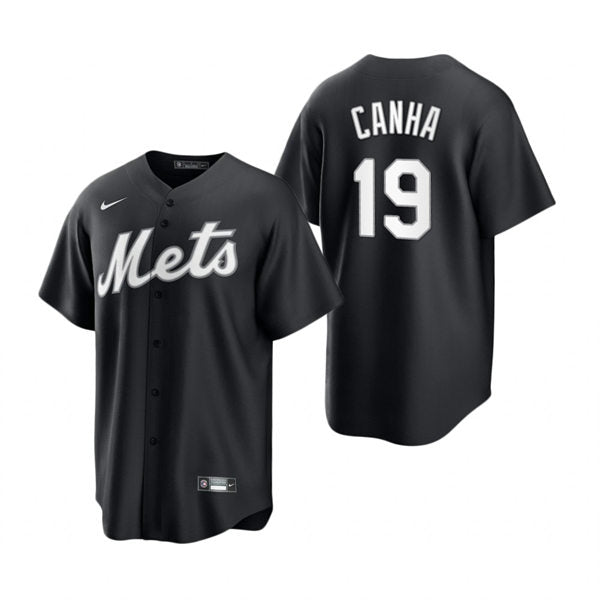 Mens New York Mets #19 Mark Canha Baseball Jersey