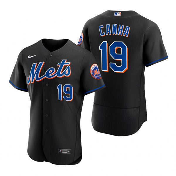 Mens New York Mets #19 Mark Canha Baseball Jersey