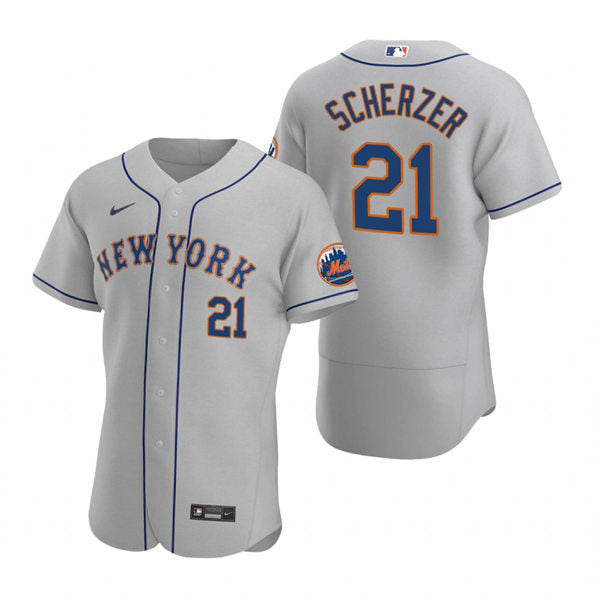 Mens New York Mets #21 Max Scherzer Baseball Jersey