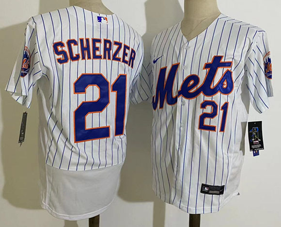 Mens New York Mets #21 Max Scherzer Baseball Jersey