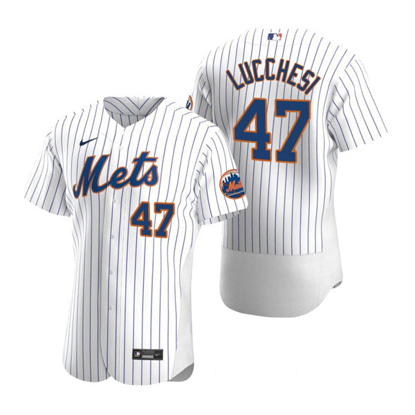 Mens New York Mets #47 Joey Lucchesi Baseball Jersey