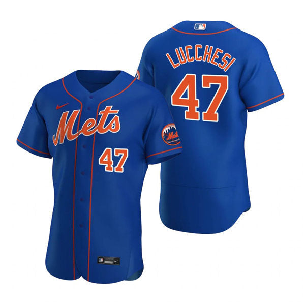 Mens New York Mets #47 Joey Lucchesi Baseball Jersey